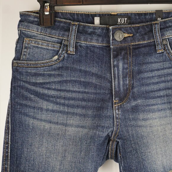 New Kut From The Kloth Gidget Fray Mid Rise Denim Short in Stimulating size 00 - Picture 3 of 12